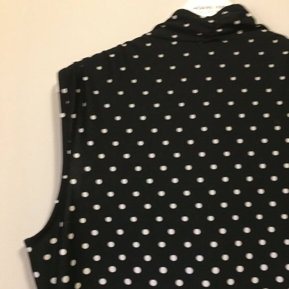 Comic B&W Polka Dot Shrug Shoulder Sleeveless Top - Picture 6 of 15